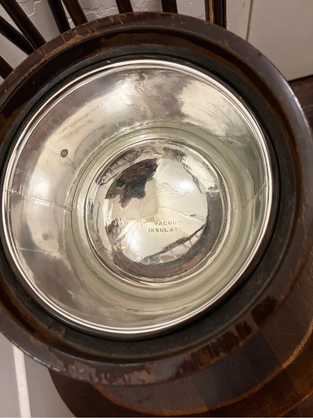 Vintage Sterling Silver Mahogany Ice Bucket With Lid
